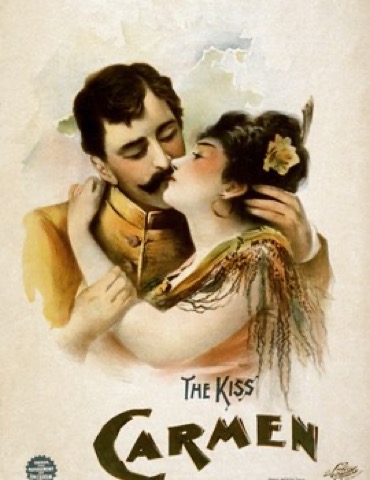 Carmen: an 1896 poster, the kiss.